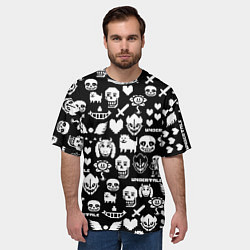 Футболка оверсайз мужская UNDERTALE PATTERN БЕЛЫЙ, цвет: 3D-принт — фото 2