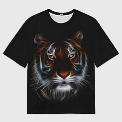 Футболка оверсайз мужская Тигр в Темноте Глаза Зверя, цвет: 3D-принт