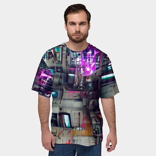 Мужская футболка оверсайз Инженерия / 3D-принт – фото 3