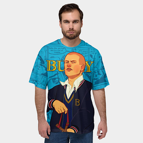 Мужская футболка оверсайз Bully, Джимми Хопкинс / 3D-принт – фото 3