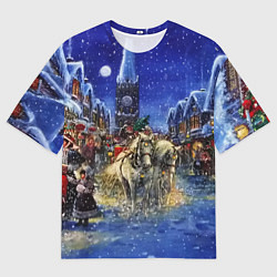 Футболка оверсайз мужская НОВОГОДНЯЯ АТМОСФЕРА НОВЫЙ ГОД 2022, цвет: 3D-принт