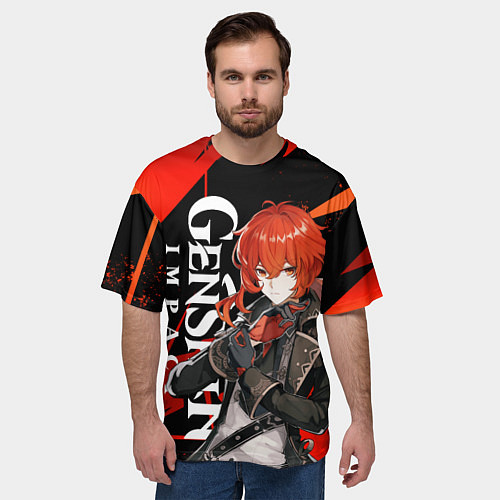 Мужская футболка оверсайз ДИЛЮК ИЗ МОНДШТАТА DILUC / 3D-принт – фото 3