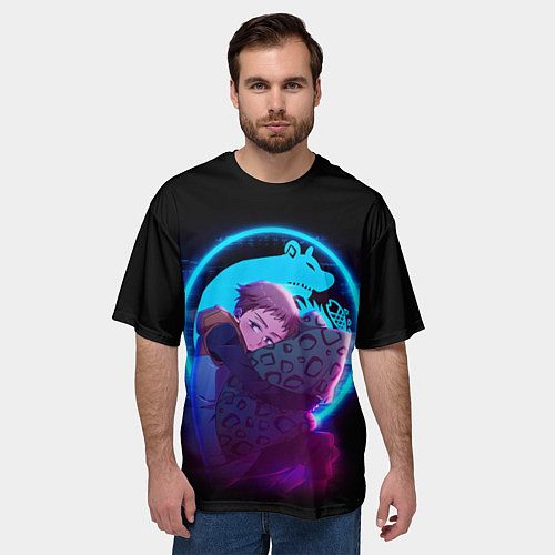 Мужская футболка оверсайз КИНГ 7 СМЕРТНЫХ ГРЕХОВ НЕОН / 3D-принт – фото 3