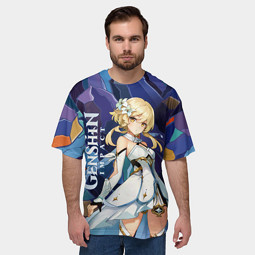 Мужская футболка оверсайз Люмин путешественница из Genshin Impact / 3D-принт – фото 3