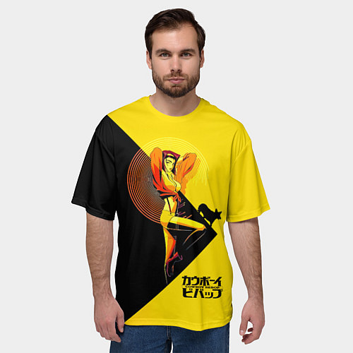 Мужская футболка оверсайз Фэй Валентайн - Ковбой Бибоп / 3D-принт – фото 3