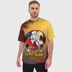 Футболка оверсайз мужская Santa love you, цвет: 3D-принт — фото 2