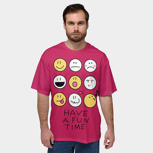 Мужская футболка оверсайз Have a fun time веселись / 3D-принт – фото 3