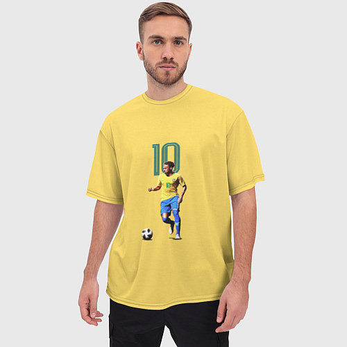Мужская футболка оверсайз Неймар Сборная Бразилии / 3D-принт – фото 3