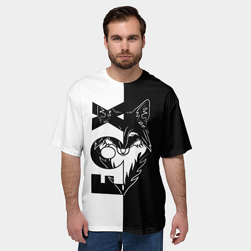 Мужская футболка оверсайз FOX Лис / 3D-принт – фото 3