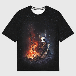 Футболка оверсайз мужская HOLLOW KNIGHT У КОСТРА, цвет: 3D-принт