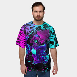 Футболка оверсайз мужская KDA NEON GRAFFITI LEAGUE OF LEGENDS, цвет: 3D-принт — фото 2