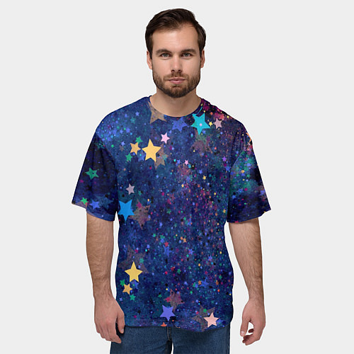 Мужская футболка оверсайз Звездное небо мечтателя / 3D-принт – фото 3