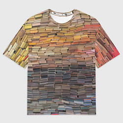 Футболка оверсайз мужская Книжные кирпичики знаний, цвет: 3D-принт