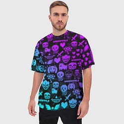 Футболка оверсайз мужская UNDERTALE NEON PATTERN УЗОР, цвет: 3D-принт — фото 2