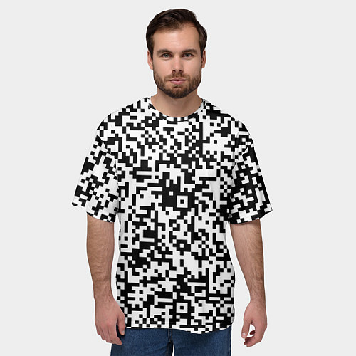 Мужская футболка оверсайз Стиль QR код / 3D-принт – фото 3