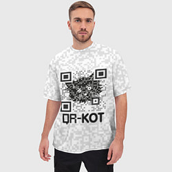 Футболка оверсайз мужская QR код котик, цвет: 3D-принт — фото 2