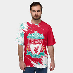 Футболка оверсайз мужская НОВОГОДНИЙ ЛИВЕРПУЛЬ 2022, цвет: 3D-принт — фото 2