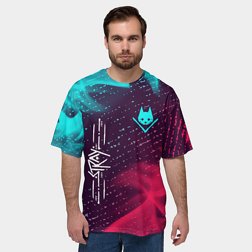 Мужская футболка оверсайз Stray / 3D-принт – фото 3