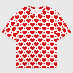 Футболка оверсайз мужская Сердечки - любовь, цвет: 3D-принт