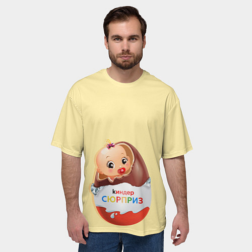 Мужская футболка оверсайз Киндер сюрприз / 3D-принт – фото 3