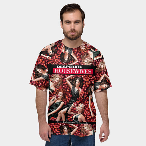 Мужская футболка оверсайз Desperate Housewives - в яблоках / 3D-принт – фото 3