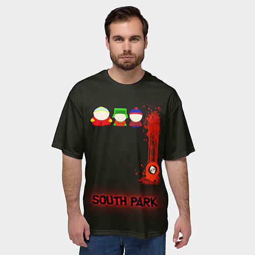 Мужская футболка оверсайз Южный парк главные персонажи South Park / 3D-принт – фото 3