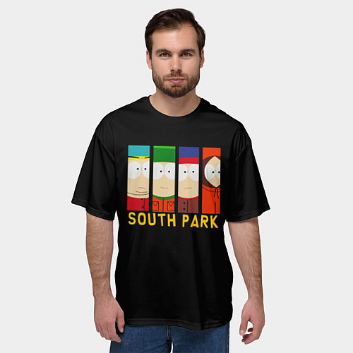 Мужская футболка оверсайз South Park - Южный парк главные герои / 3D-принт – фото 3