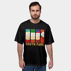 Футболка оверсайз мужская South Park - Южный парк главные герои, цвет: 3D-принт — фото 2