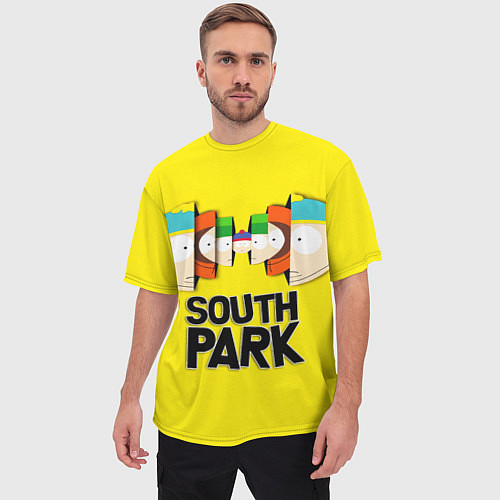Мужская футболка оверсайз South Park - Южный парк персонажи / 3D-принт – фото 3