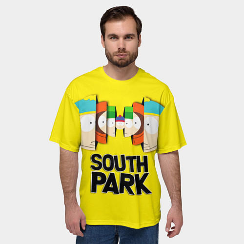 Мужская футболка оверсайз South Park - Южный парк персонажи / 3D-принт – фото 3