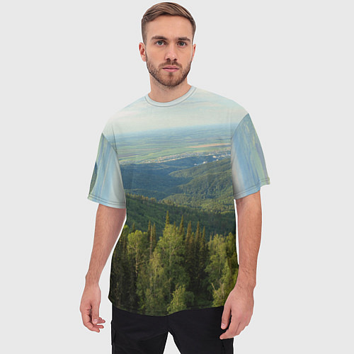 Мужская футболка оверсайз Природный пейзаж / 3D-принт – фото 3