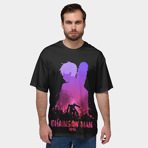Мужская футболка оверсайз Chainsaw Man Дэндзи / 3D-принт – фото 3