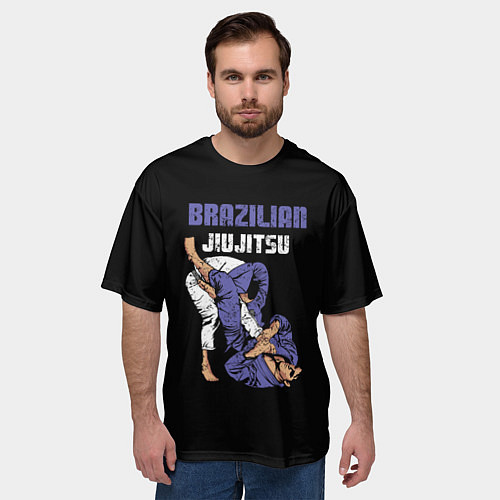 Мужская футболка оверсайз BRAZILIAN JIU JITSU - BJJ / 3D-принт – фото 3