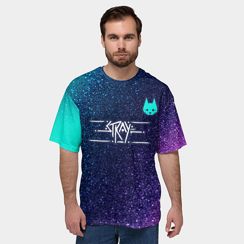 Мужская футболка оверсайз Stray / 3D-принт – фото 3