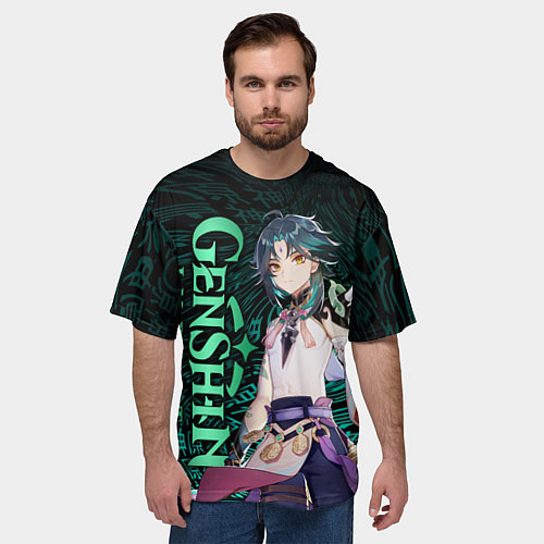 Мужская футболка оверсайз XIAO GENSHIN IMPACT АНЕМО / 3D-принт – фото 3