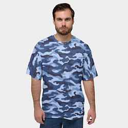 Футболка оверсайз мужская Синий Камуфляж Camouflage, цвет: 3D-принт — фото 2