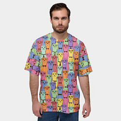 Футболка оверсайз мужская Красочные Сурикаты, цвет: 3D-принт — фото 2