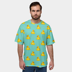 Футболка оверсайз мужская Желтый утенок паттерн, цвет: 3D-принт — фото 2