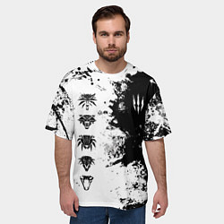 Футболка оверсайз мужская ШКОЛЫ И ЗНАКИ ВЕДЬМАКОВ, цвет: 3D-принт — фото 2