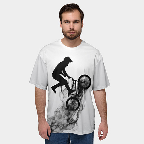 Мужская футболка оверсайз ВЕЛОСПОРТ BMX Racing / 3D-принт – фото 3
