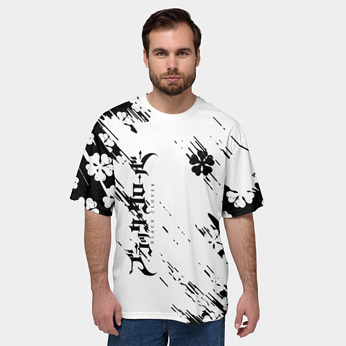 Мужская футболка оверсайз Чёрный клевер black clover, / 3D-принт – фото 3