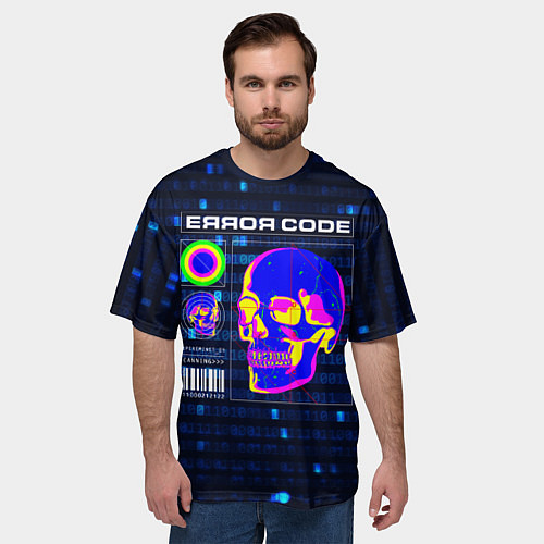 Мужская футболка оверсайз Error code: Hacker Хакер программист / 3D-принт – фото 3