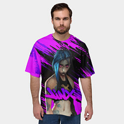 Футболка оверсайз мужская League Of Legends ДЖИНКС НЕОН NEON, цвет: 3D-принт — фото 2