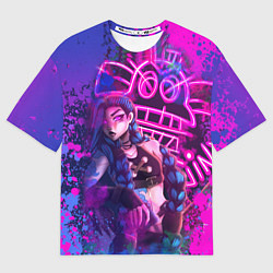 Футболка оверсайз мужская League Of Legends Arcane ДЖИНКС НЕОНОВАЯ КРАСКА, цвет: 3D-принт