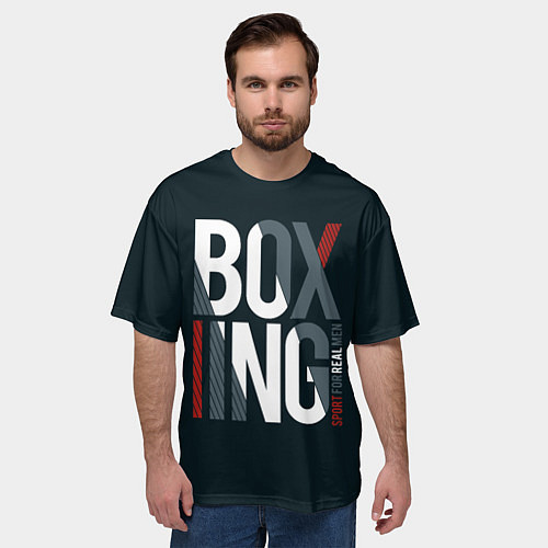 Мужская футболка оверсайз Бокс - Boxing / 3D-принт – фото 3