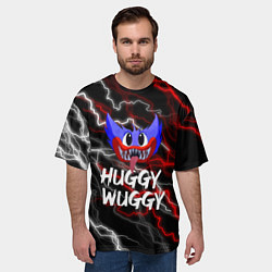 Футболка оверсайз мужская Huggy Wuggy - Молния с грозой, цвет: 3D-принт — фото 2