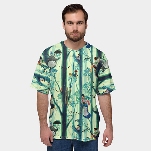 Мужская футболка оверсайз Ghibli All / 3D-принт – фото 3