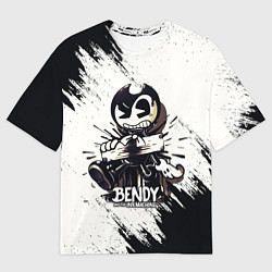 Футболка оверсайз мужская Bendy And The Ink Machine Бенди прибит доской, цвет: 3D-принт