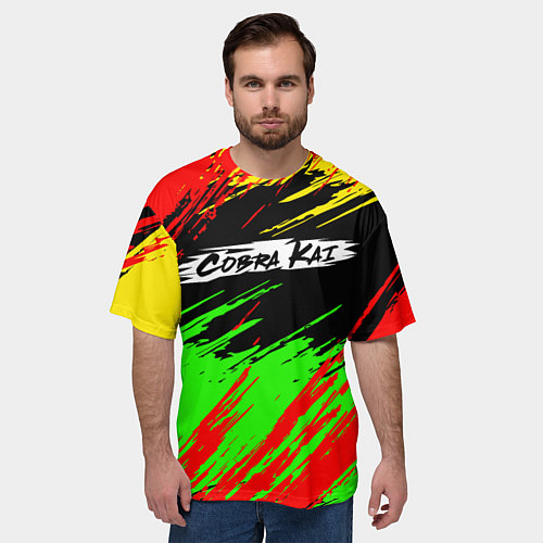 Мужская футболка оверсайз Логотип Cobra Kai / 3D-принт – фото 3