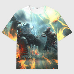 Футболка оверсайз мужская God of War Fighting, цвет: 3D-принт